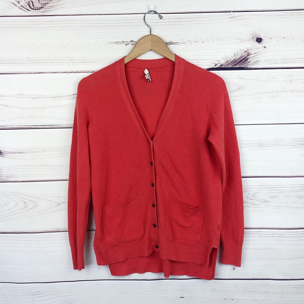 MADEWELL Orange Knitted Button Cardigan XS - Picture 2 of 7